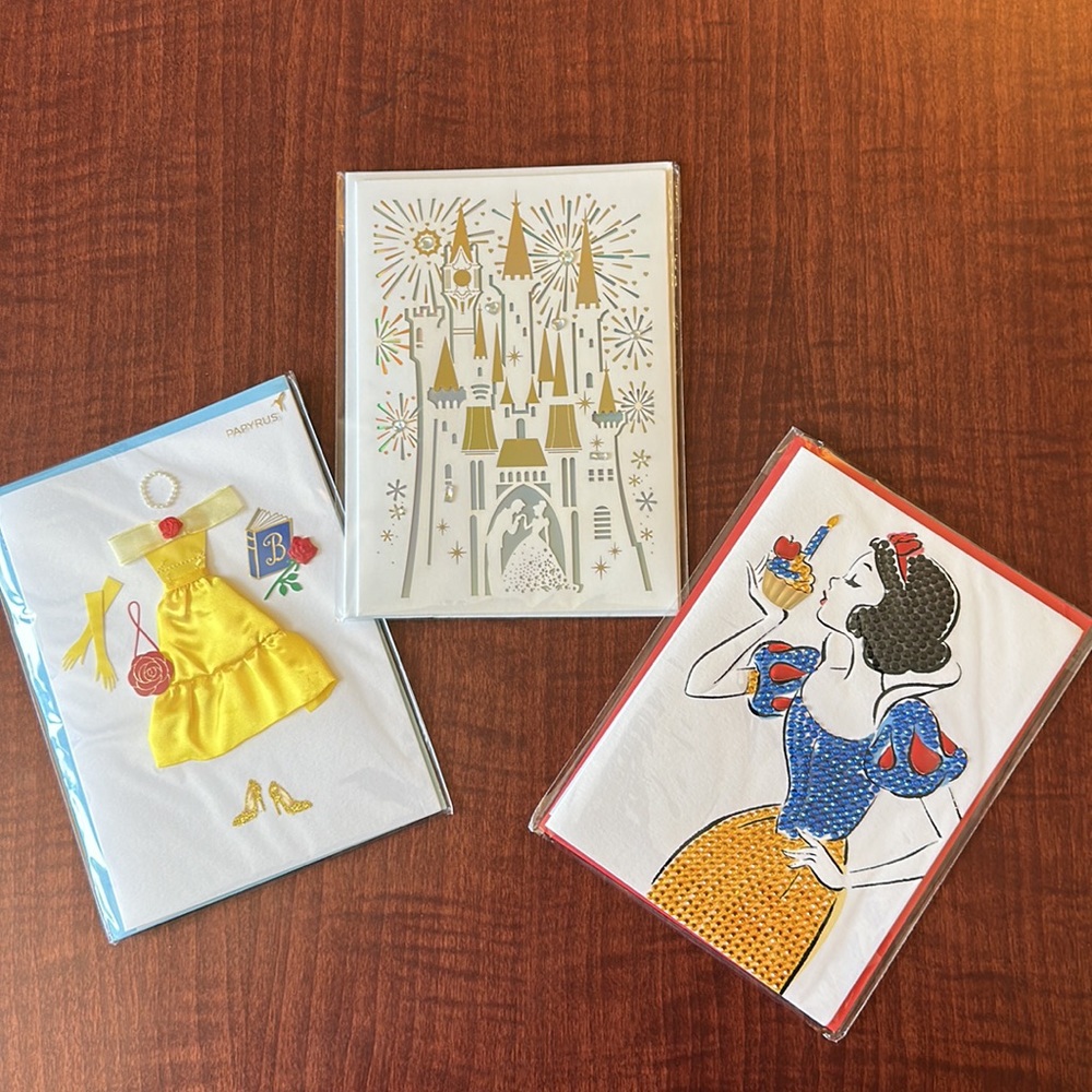 Papyrus Disney Princess Greeting Cards, Snow White, Belle & Cinderella Castle